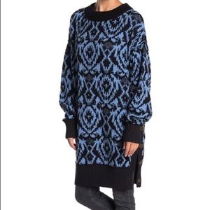 Free People Wallpaper Tunic Sweater Dress NWT